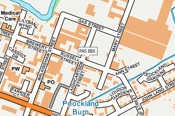 PA5 8BX map - OS OpenMap – Local (Ordnance Survey) PA5 8BX map - OS OpenMap – Local (Ordnance Survey)