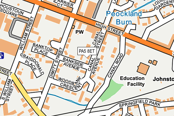 PA5 8ET map - OS OpenMap – Local (Ordnance Survey) PA5 8ET map - OS OpenMap – Local (Ordnance Survey)