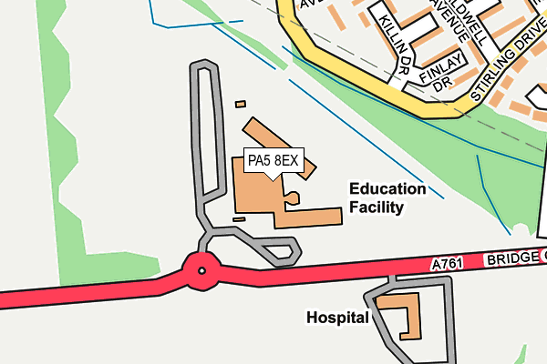 PA5 8EX map - OS OpenMap – Local (Ordnance Survey) PA5 8EX map - OS OpenMap – Local (Ordnance Survey)