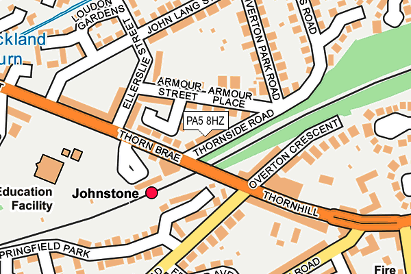 PA5 8HZ map - OS OpenMap – Local (Ordnance Survey) PA5 8HZ map - OS OpenMap – Local (Ordnance Survey)
