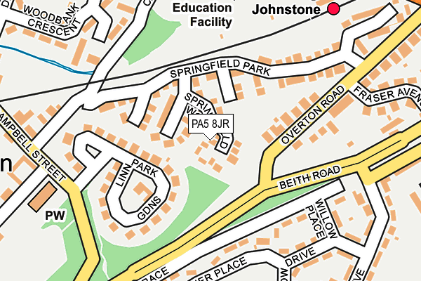 PA5 8JR map - OS OpenMap – Local (Ordnance Survey) PA5 8JR map - OS OpenMap – Local (Ordnance Survey)