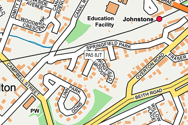 PA5 8JT map - OS OpenMap – Local (Ordnance Survey) PA5 8JT map - OS OpenMap – Local (Ordnance Survey)