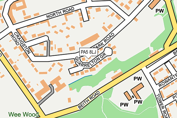 PA5 8LJ map - OS OpenMap – Local (Ordnance Survey) PA5 8LJ map - OS OpenMap – Local (Ordnance Survey)