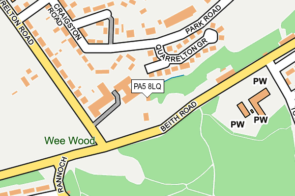 PA5 8LQ map - OS OpenMap – Local (Ordnance Survey) PA5 8LQ map - OS OpenMap – Local (Ordnance Survey)