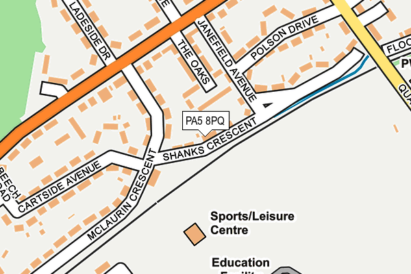 PA5 8PQ map - OS OpenMap – Local (Ordnance Survey) PA5 8PQ map - OS OpenMap – Local (Ordnance Survey)