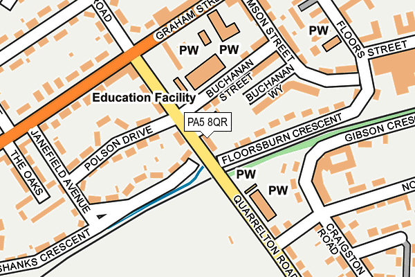 PA5 8QR map - OS OpenMap – Local (Ordnance Survey) PA5 8QR map - OS OpenMap – Local (Ordnance Survey)
