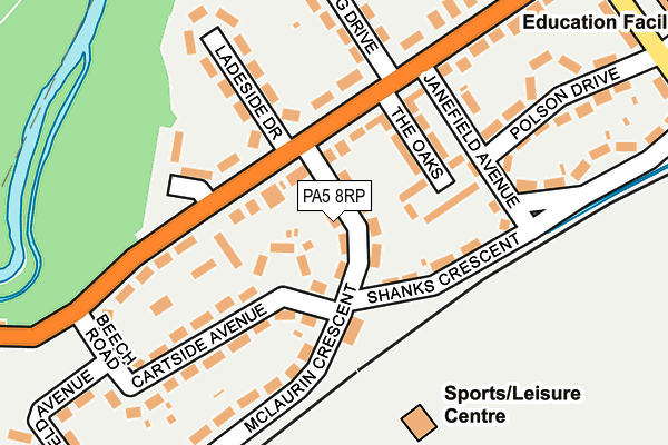 PA5 8RP map - OS OpenMap – Local (Ordnance Survey) PA5 8RP map - OS OpenMap – Local (Ordnance Survey)