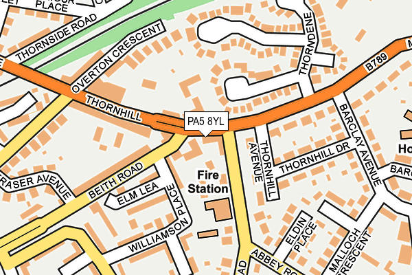 PA5 8YL map - OS OpenMap – Local (Ordnance Survey)