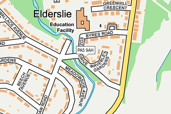 PA5 9AH map - OS OpenMap – Local (Ordnance Survey)