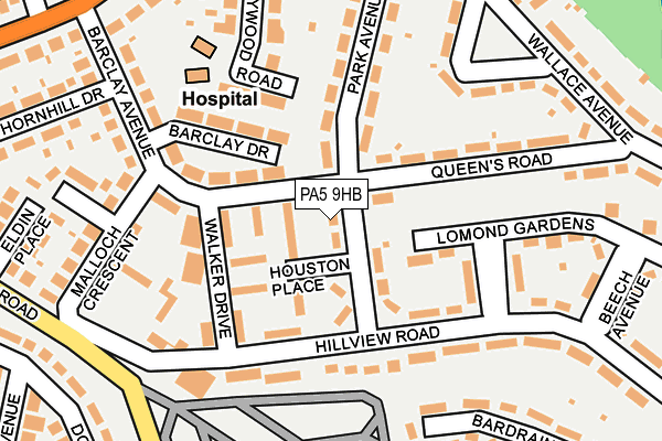 PA5 9HB map - OS OpenMap – Local (Ordnance Survey) PA5 9HB map - OS OpenMap – Local (Ordnance Survey)