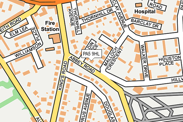 PA5 9HL map - OS OpenMap – Local (Ordnance Survey) PA5 9HL map - OS OpenMap – Local (Ordnance Survey)