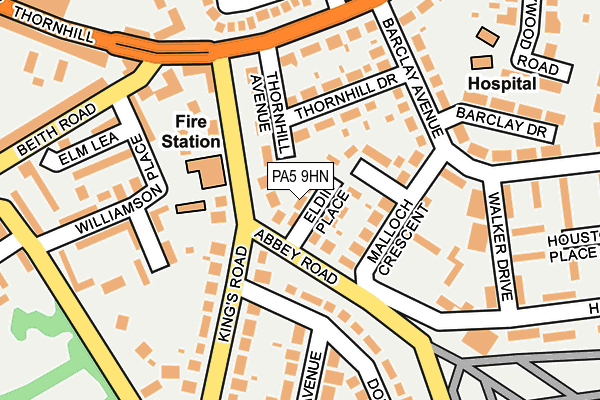 PA5 9HN map - OS OpenMap – Local (Ordnance Survey) PA5 9HN map - OS OpenMap – Local (Ordnance Survey)