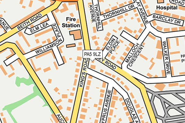 PA5 9LZ map - OS OpenMap – Local (Ordnance Survey) PA5 9LZ map - OS OpenMap – Local (Ordnance Survey)