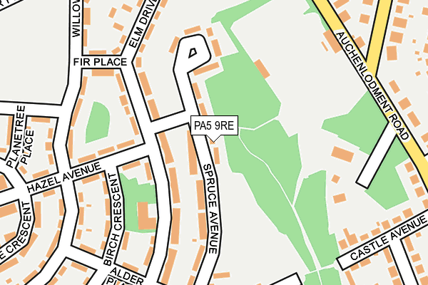 PA5 9RE map - OS OpenMap – Local (Ordnance Survey) PA5 9RE map - OS OpenMap – Local (Ordnance Survey)