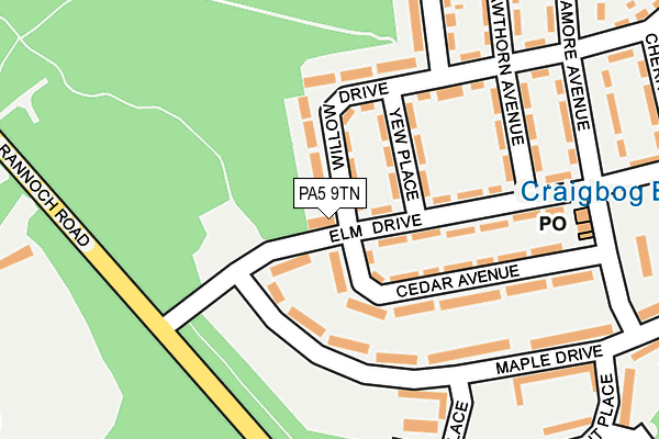 PA5 9TN map - OS OpenMap – Local (Ordnance Survey) PA5 9TN map - OS OpenMap – Local (Ordnance Survey)