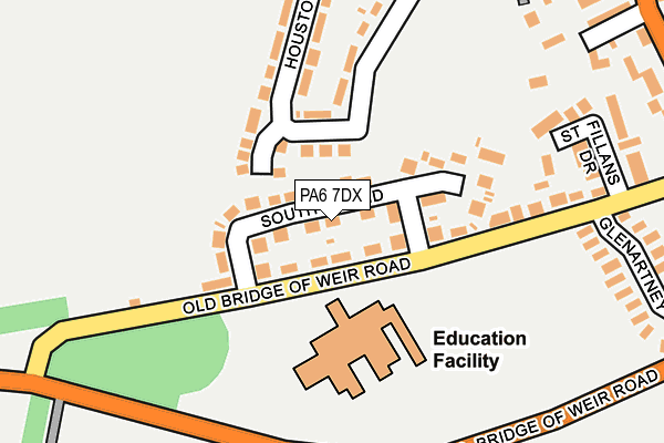 PA6 7DX map - OS OpenMap – Local (Ordnance Survey) PA6 7DX map - OS OpenMap – Local (Ordnance Survey)