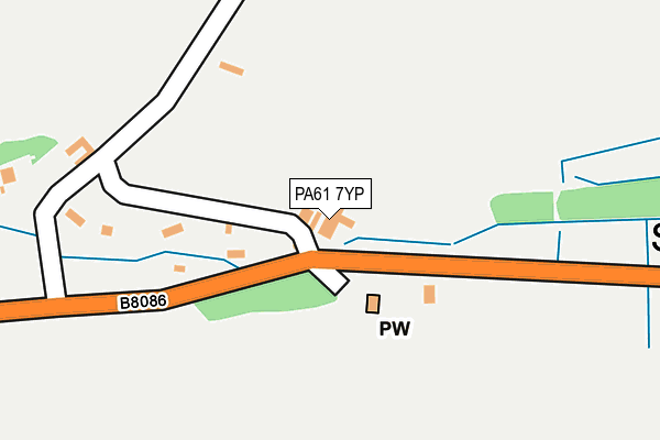 PA61 7YP map - OS OpenMap – Local (Ordnance Survey)