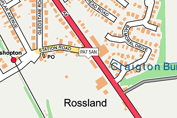 PA7 5AN map - OS OpenMap – Local (Ordnance Survey) PA7 5AN map - OS OpenMap – Local (Ordnance Survey)