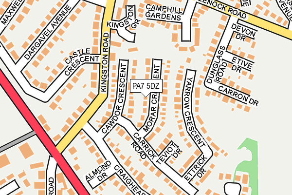 PA7 5DZ map - OS OpenMap – Local (Ordnance Survey)