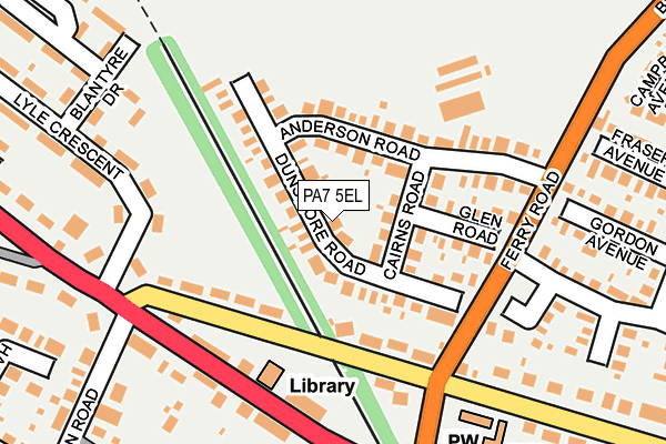 PA7 5EL map - OS OpenMap – Local (Ordnance Survey) PA7 5EL map - OS OpenMap – Local (Ordnance Survey)