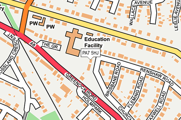 PA7 5HJ map - OS OpenMap – Local (Ordnance Survey) PA7 5HJ map - OS OpenMap – Local (Ordnance Survey)
