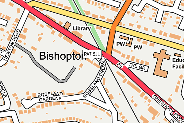 PA7 5JL map - OS OpenMap – Local (Ordnance Survey) PA7 5JL map - OS OpenMap – Local (Ordnance Survey)