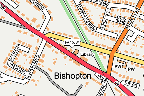 PA7 5JW map - OS OpenMap – Local (Ordnance Survey) PA7 5JW map - OS OpenMap – Local (Ordnance Survey)