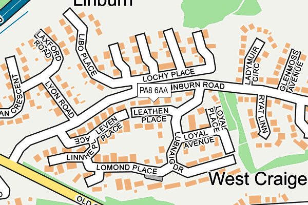 PA8 6AA map - OS OpenMap – Local (Ordnance Survey) PA8 6AA map - OS OpenMap – Local (Ordnance Survey)