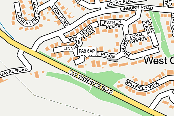 PA8 6AP map - OS OpenMap – Local (Ordnance Survey) PA8 6AP map - OS OpenMap – Local (Ordnance Survey)