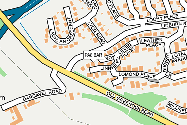 PA8 6AR map - OS OpenMap – Local (Ordnance Survey) PA8 6AR map - OS OpenMap – Local (Ordnance Survey)