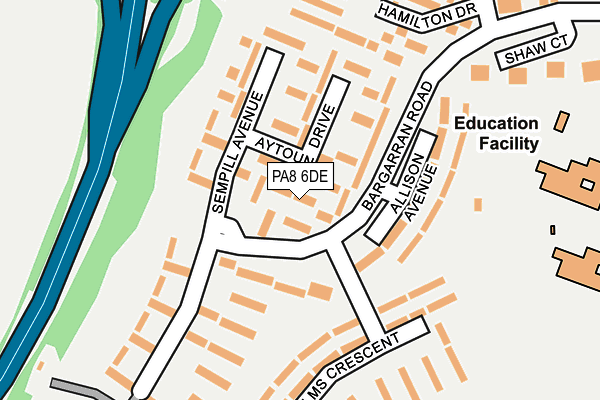 PA8 6DE map - OS OpenMap – Local (Ordnance Survey) PA8 6DE map - OS OpenMap – Local (Ordnance Survey)