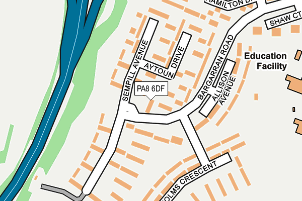 PA8 6DF map - OS OpenMap – Local (Ordnance Survey) PA8 6DF map - OS OpenMap – Local (Ordnance Survey)