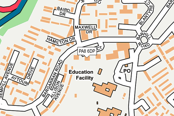 PA8 6DP map - OS OpenMap – Local (Ordnance Survey) PA8 6DP map - OS OpenMap – Local (Ordnance Survey)