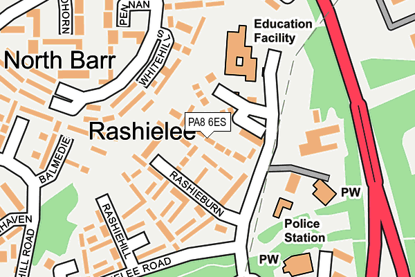 PA8 6ES map - OS OpenMap – Local (Ordnance Survey) PA8 6ES map - OS OpenMap – Local (Ordnance Survey)