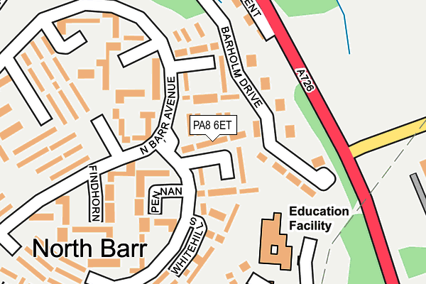 PA8 6ET map - OS OpenMap – Local (Ordnance Survey) PA8 6ET map - OS OpenMap – Local (Ordnance Survey)