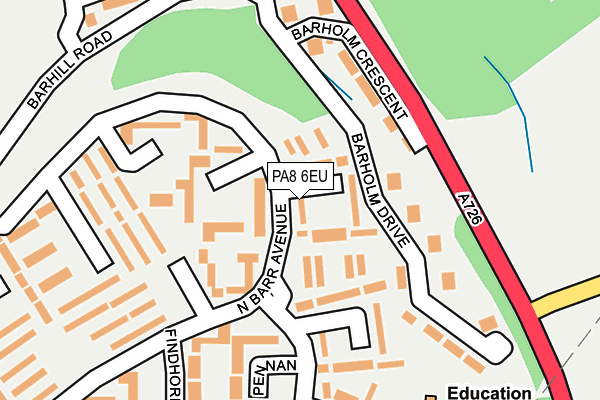 PA8 6EU map - OS OpenMap – Local (Ordnance Survey) PA8 6EU map - OS OpenMap – Local (Ordnance Survey)