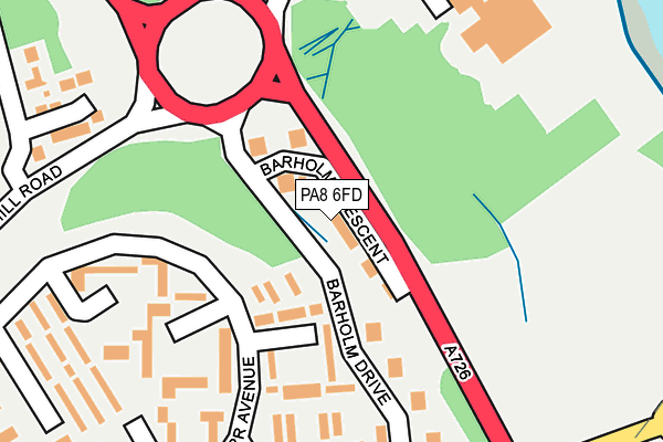 PA8 6FD map - OS OpenMap – Local (Ordnance Survey) PA8 6FD map - OS OpenMap – Local (Ordnance Survey)