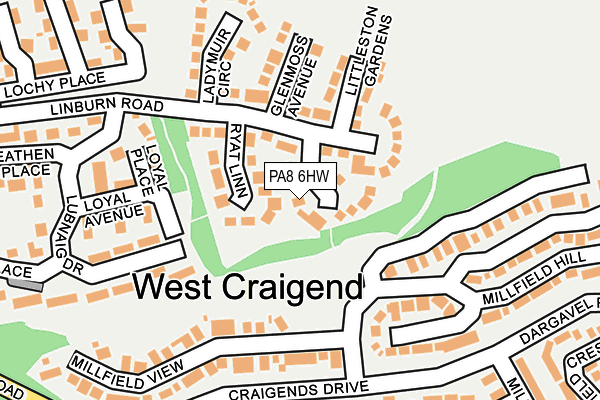 PA8 6HW map - OS OpenMap – Local (Ordnance Survey) PA8 6HW map - OS OpenMap – Local (Ordnance Survey)