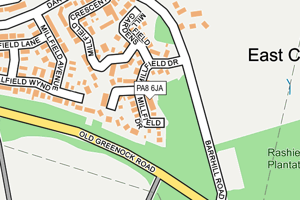 PA8 6JA map - OS OpenMap – Local (Ordnance Survey) PA8 6JA map - OS OpenMap – Local (Ordnance Survey)