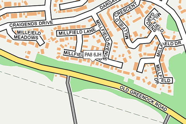 PA8 6JH map - OS OpenMap – Local (Ordnance Survey) PA8 6JH map - OS OpenMap – Local (Ordnance Survey)
