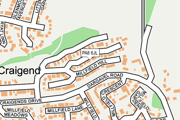 PA8 6JL map - OS OpenMap – Local (Ordnance Survey) PA8 6JL map - OS OpenMap – Local (Ordnance Survey)