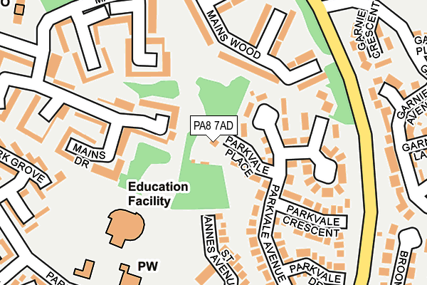 PA8 7AD map - OS OpenMap – Local (Ordnance Survey)