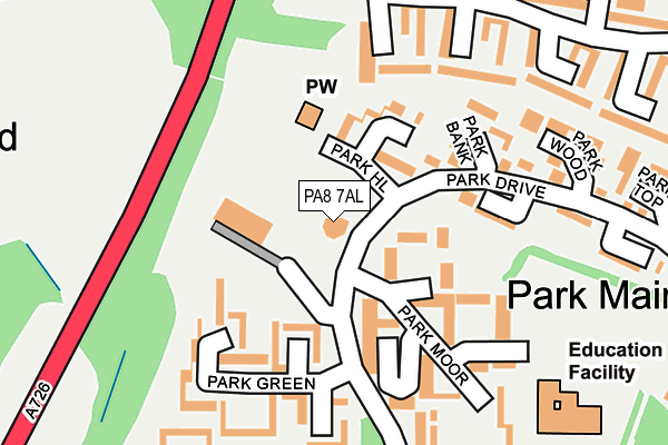 PA8 7AL map - OS OpenMap – Local (Ordnance Survey) PA8 7AL map - OS OpenMap – Local (Ordnance Survey)