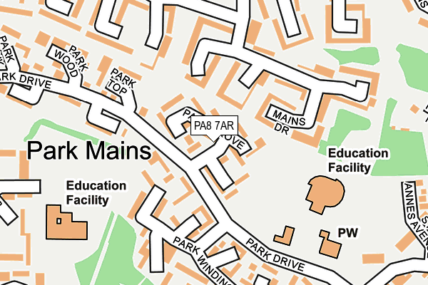 PA8 7AR map - OS OpenMap – Local (Ordnance Survey) PA8 7AR map - OS OpenMap – Local (Ordnance Survey)