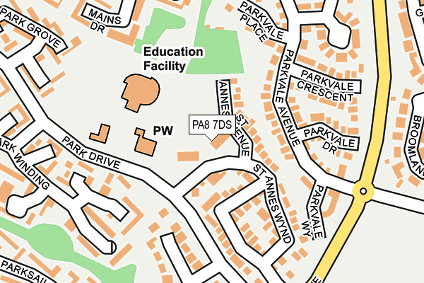 PA8 7DS map - OS OpenMap – Local (Ordnance Survey) PA8 7DS map - OS OpenMap – Local (Ordnance Survey)