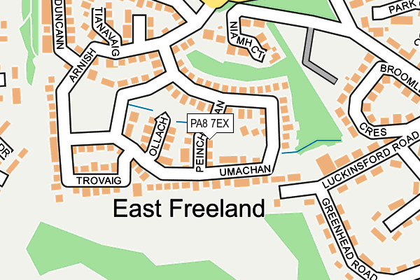 PA8 7EX map - OS OpenMap – Local (Ordnance Survey) PA8 7EX map - OS OpenMap – Local (Ordnance Survey)