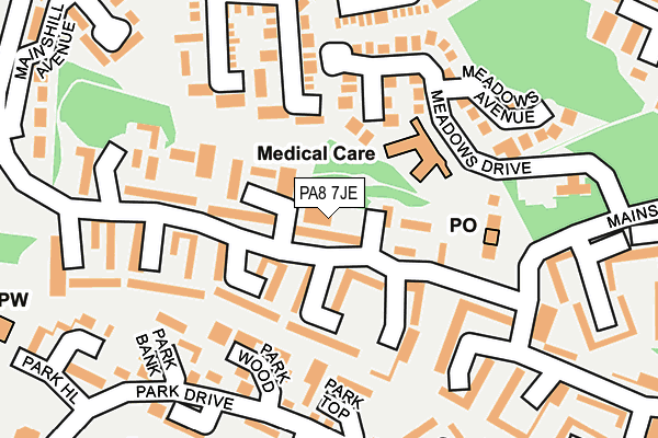PA8 7JE map - OS OpenMap – Local (Ordnance Survey) PA8 7JE map - OS OpenMap – Local (Ordnance Survey)