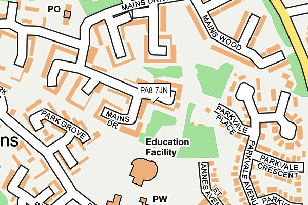 PA8 7JN map - OS OpenMap – Local (Ordnance Survey) PA8 7JN map - OS OpenMap – Local (Ordnance Survey)