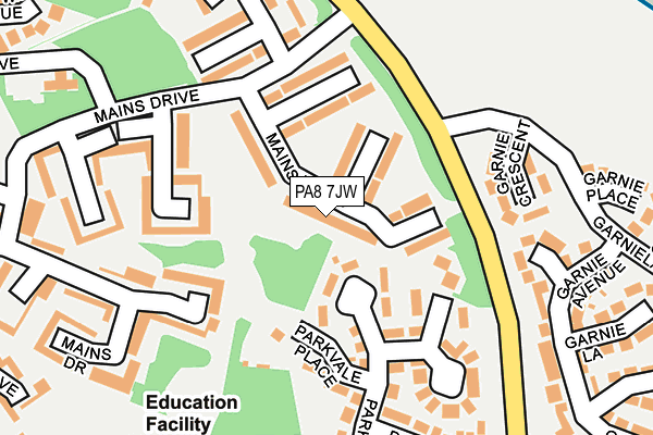 PA8 7JW map - OS OpenMap – Local (Ordnance Survey) PA8 7JW map - OS OpenMap – Local (Ordnance Survey)