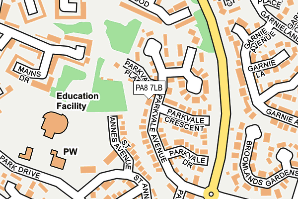 PA8 7LB map - OS OpenMap – Local (Ordnance Survey) PA8 7LB map - OS OpenMap – Local (Ordnance Survey)